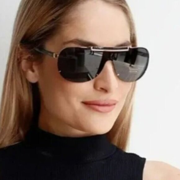 VERSACE Suglasses VE2140 1002 Pilot Aviator Greca Shield Black Designer main image 13